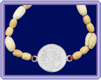 Karya Siddhi Yantra Bracelet in Silver With Adjustable Thread-YTBRKRS1-D-002