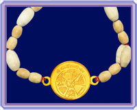 Karya Siddhi Yantra Bracelet in Gold Plated With Adjustable Thread-YTBRKRS1-G-003