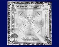 3D Siddh Meru Kuber Yantra on Double Lotus Laser Printed In Pure Silver-YTDLKUB110-S