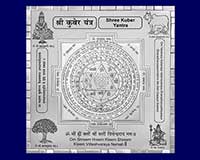 3D Siddh Meru Kuber Yantra in Silver Plating with Laser Printed Base Plate & Gods Images-YTSMKUB019