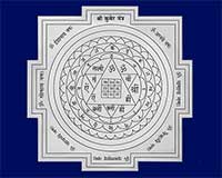 3D Siddh Meru Kuber Yantra In Silver Plating with Laser Printed-YTSMKUB021
