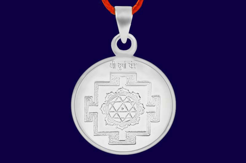 Shree Durga Yantra Locket-Silver-Medium-YLDRG1002-1