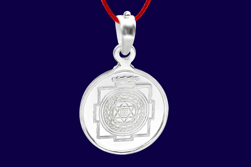 Kuber Yantra Locket In Silver-Large-YLKUB1003-1