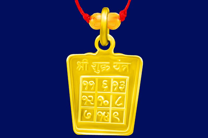 Siddh Shukra Yantra Locket in Silver (Gold Plated)-YLSDS1002-1