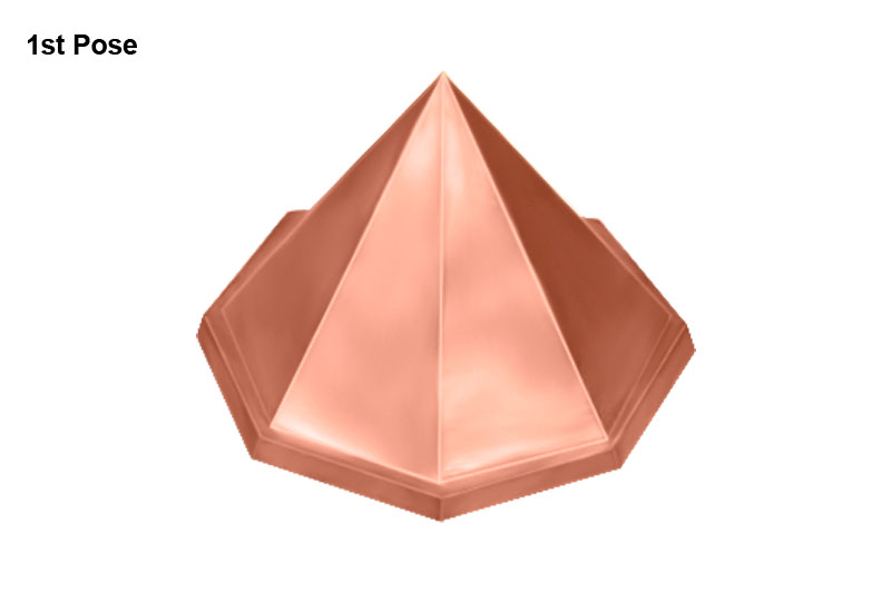 Octagon Shape Double Layer Copper Pyramid-ABMVP1066-1