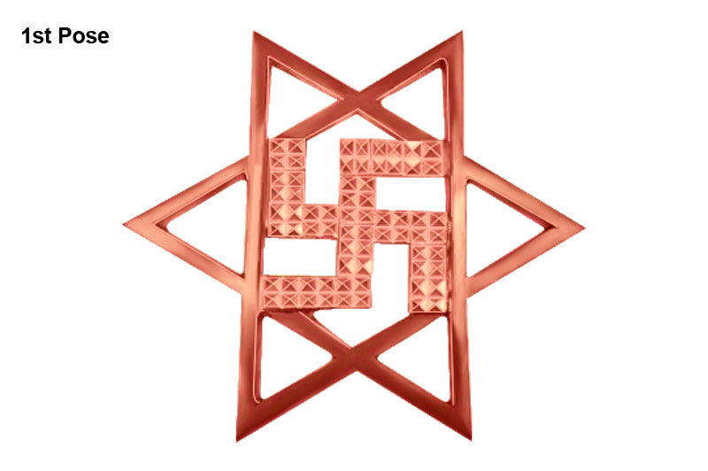 Star Swastika in Copper-ABMVP1068-1