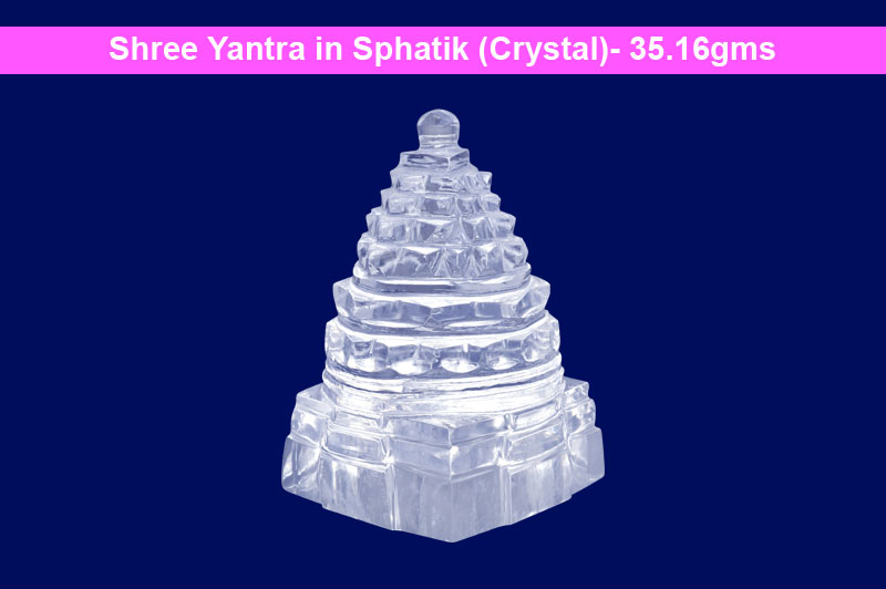 Shree Yantra in Sphatik (Crystal)- 35.16gms-CRSYT013-1