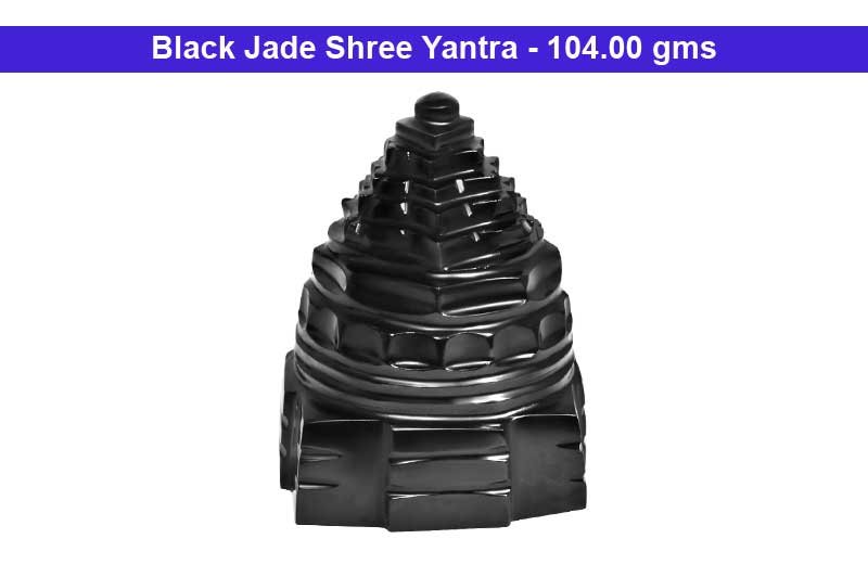 Shree Yantra in Black Jade-104 gms-GEM-SHR-BJ-1002-1