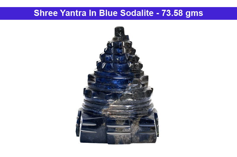 Shree Yantra In Blue Sodalite - 73.58 gms-GEM-SHR-BL-1008-1