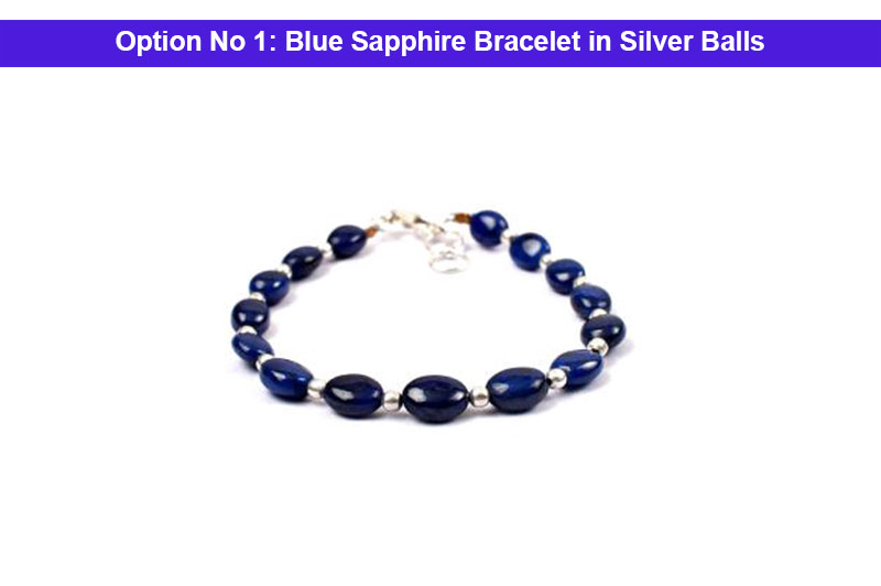 Blue Sapphire Bracelet in Silver Balls-GMBRBS019-1