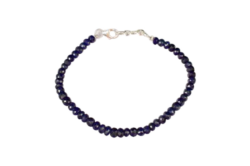 Blue Sapphire Faceted Bracelet (Button Shaped)-GMBRBS021-1