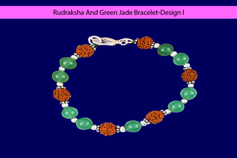 Rudraksha And Green Jade Bracelet-Design-I-GMBRGJS005-1