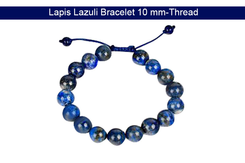 Lapis Lazuli Bracelet 10 mm-Thread-GMBRLL002-1