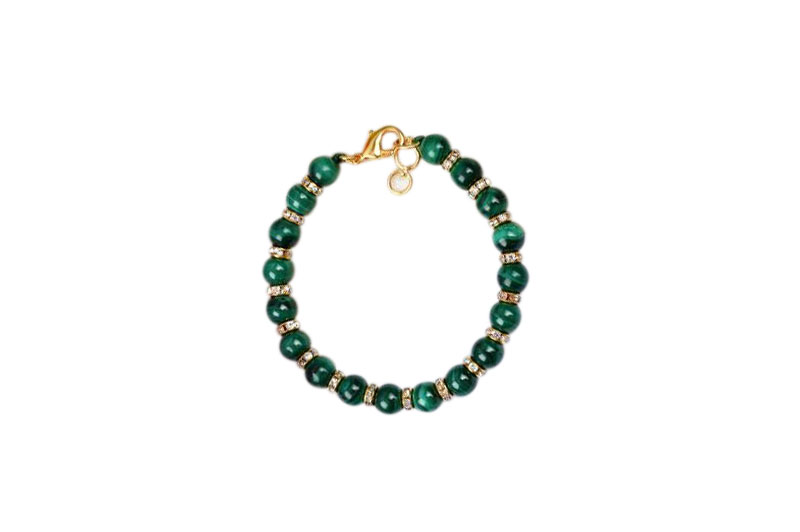 Malachite Bracelet Gold Polish-GMBRMC003-1