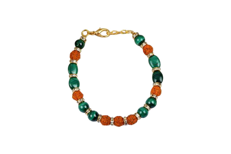Rudraksha Malachite Bracelets-GMBRMC004-1