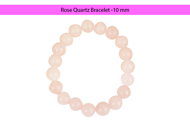 Rose Quartz Bracelet -10 mm-GMBRRQ004-1