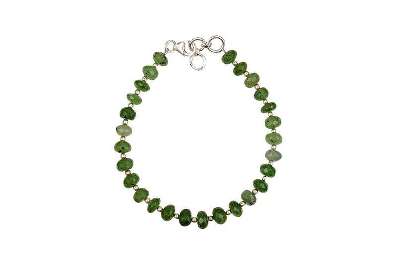 Serpentine Faceted Silver Balls Bracelet-GMBRSP001-1