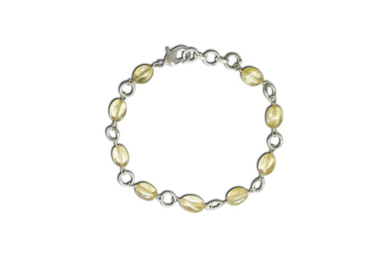 Citrine Oval Bracelet-GMBRYC008-1