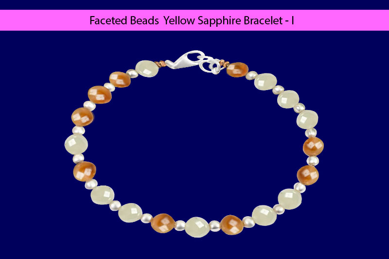 Faceted Beads  Yellow Sapphire Bracelet- I-GMBRYS004-1