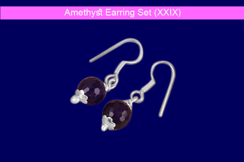 Amethyst Earring Set (XXIX)-GMERAM008-1