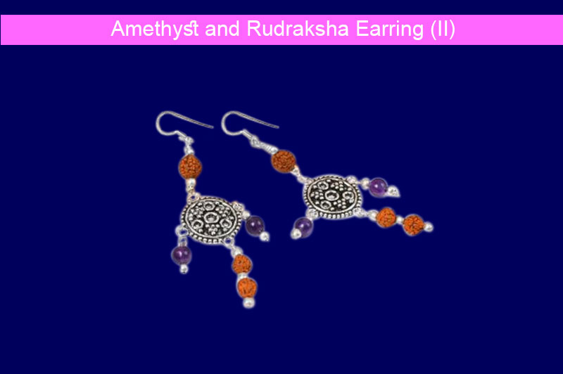 Amethyst and Rudraksha Earring (II)-GMERAM010-1