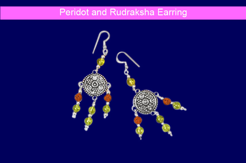 Peridot and Rudraksha  Earring-GMERAP002-1