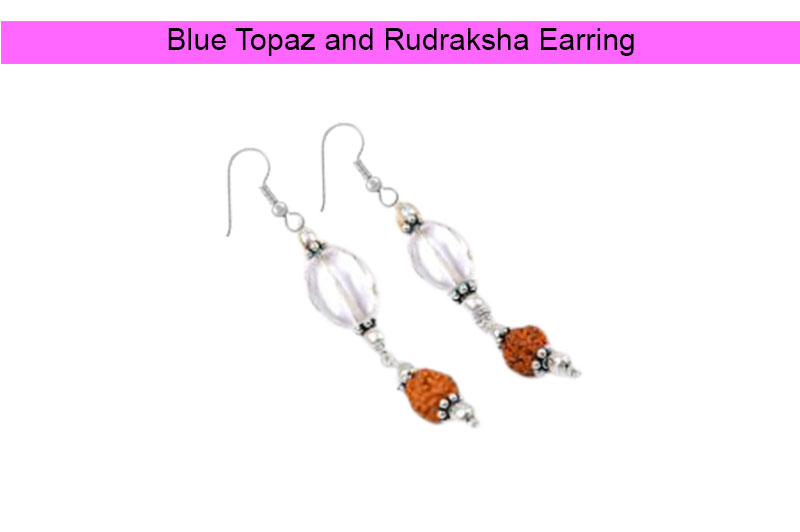 Blue Topaz and Rudraksha Earring-GMERBLT002-1