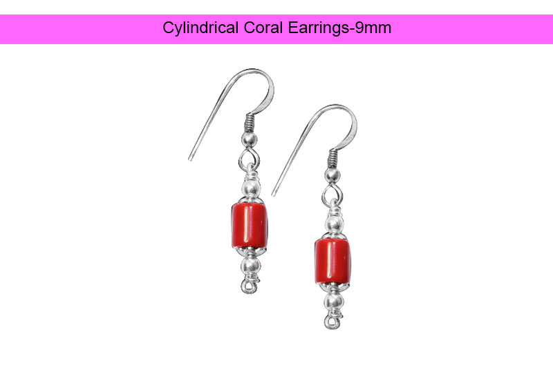 Cylindrical Coral Earrings-GMERCL001-1