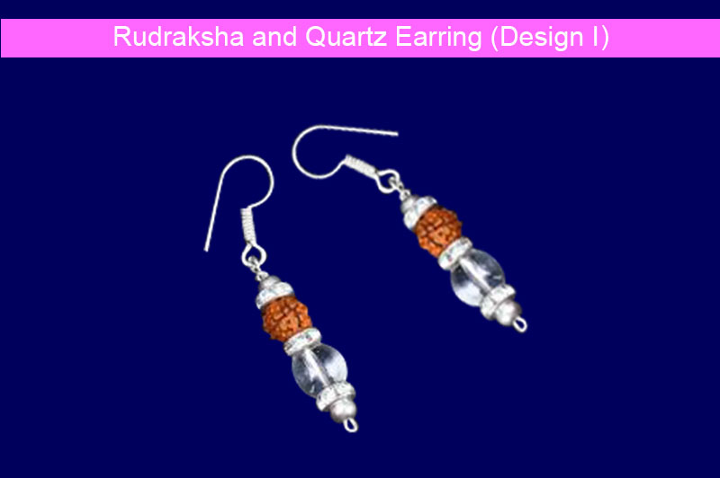 Rudraksha and Quartz Earring (Design I)-GMERCQ003-1