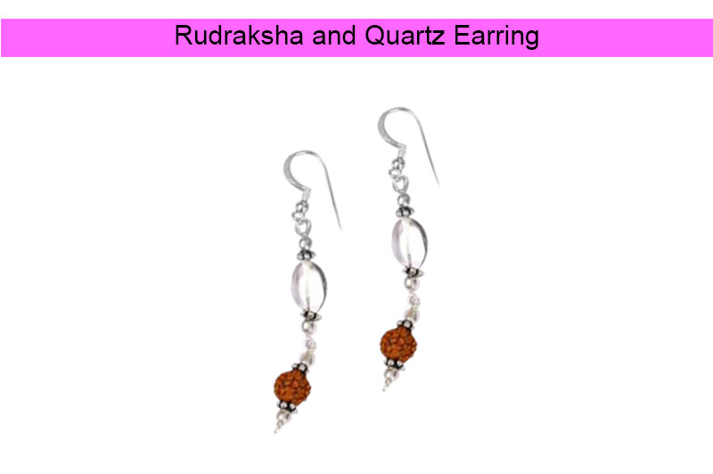 Rudraksha and Quartz Earring -GMERCQ005-1