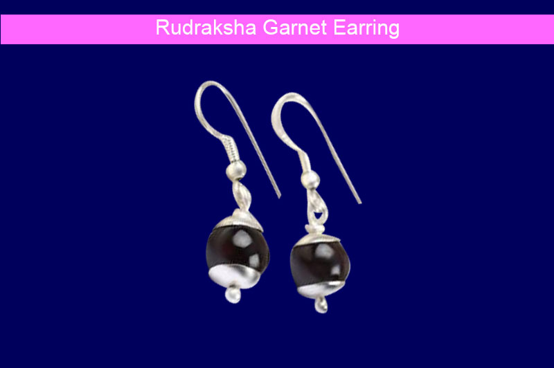 Garnet Round Earrings (10 mm)-GMERGN003-1