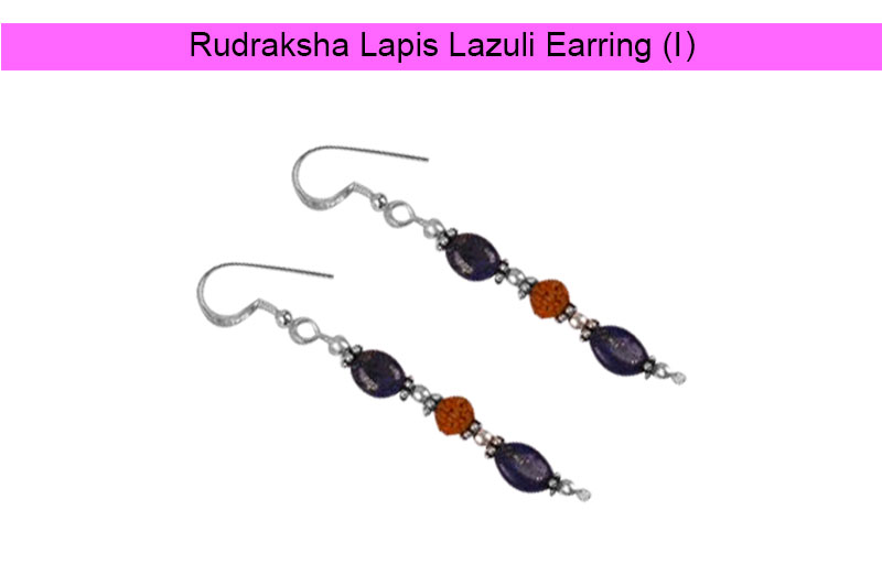 Rudraksha Lapis Lazuli Earring (I)-GMERLL001-1