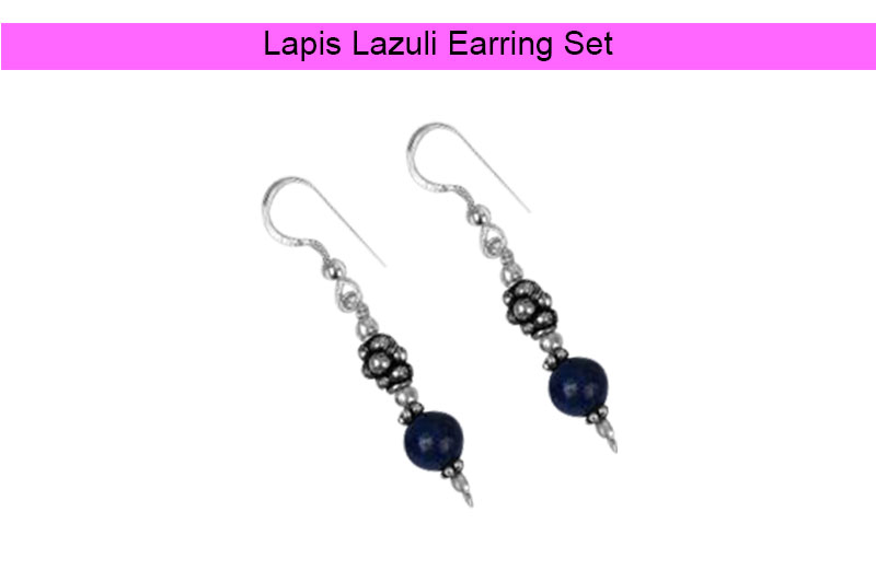 Lapis Lazuli Earring Set-GMERLL002-1