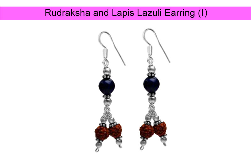 Rudraksha and Lapis Lazuli Earring (I)-GMERLL003-1