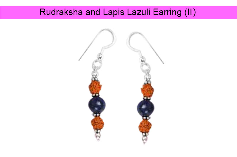 Rudraksha and Lapis Lazuli Earring (II)-GMERLL004-1