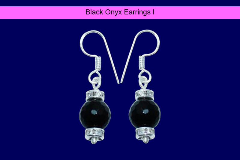 Black Onyx Earrings I-GMEROX001-1