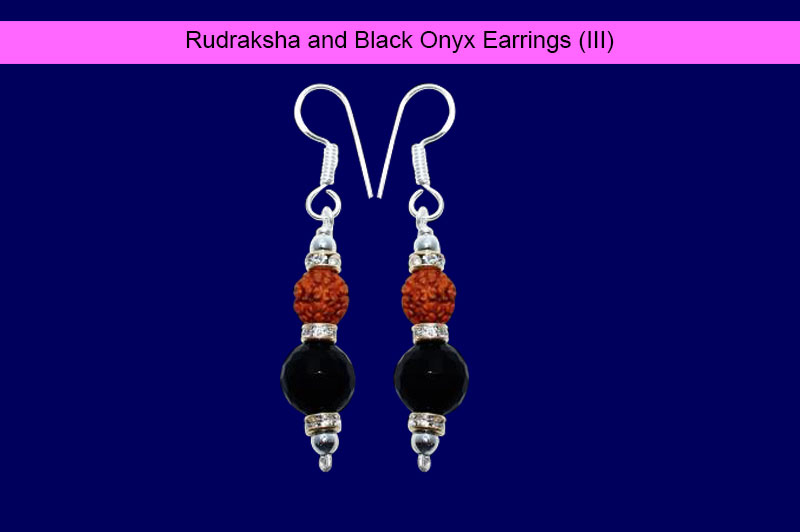 Rudraksha and Black Onyx Earrings (III)-GMEROX003-1