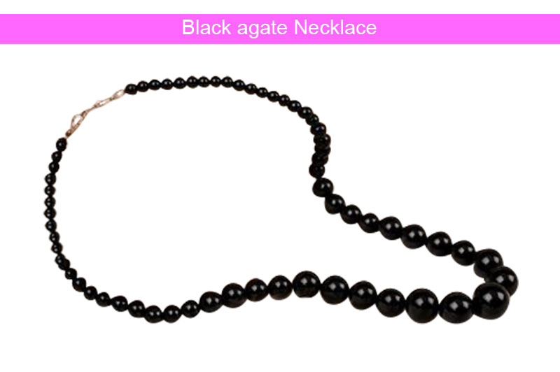 Black agate Necklace - GMMLAG015-1