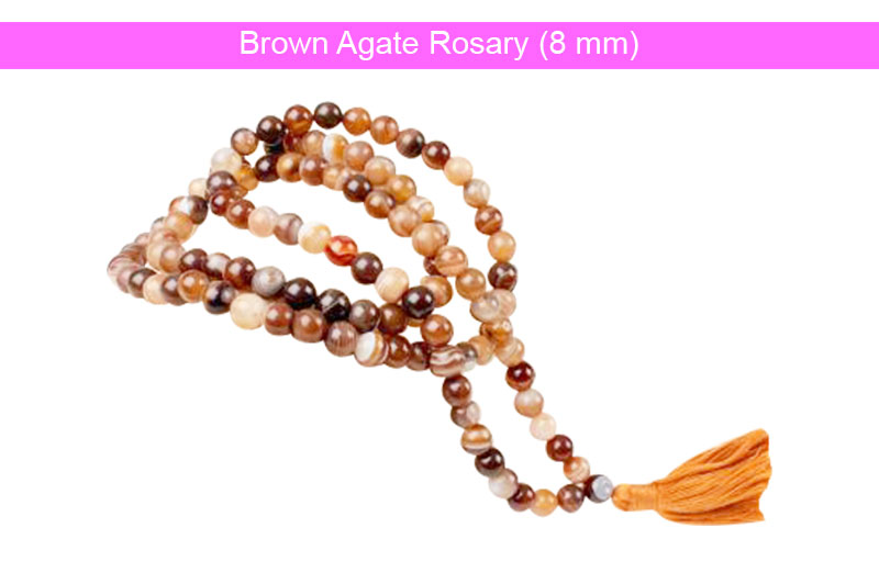 Brown Agate Rosary (8 mm) - GMMLAG016-1