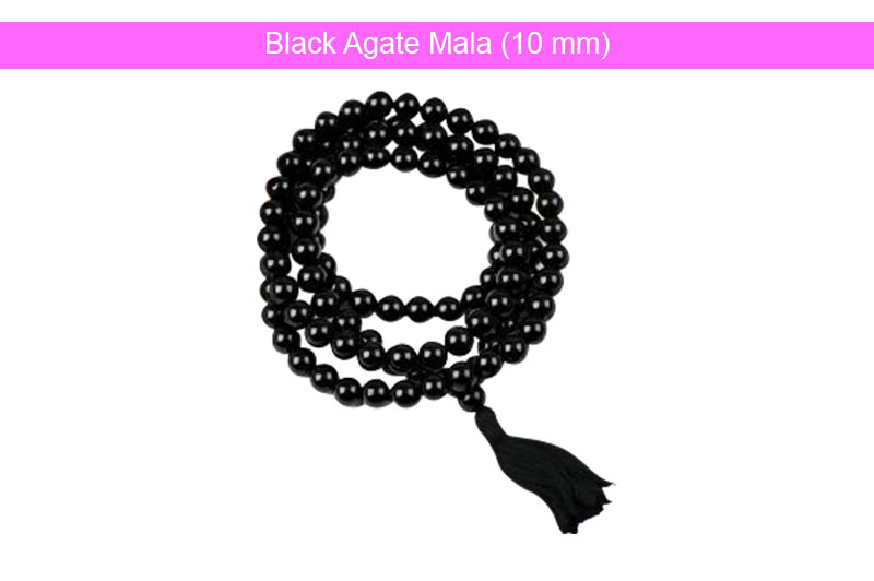 Black Agate Mala (10 mm) - GMMLAG019-1