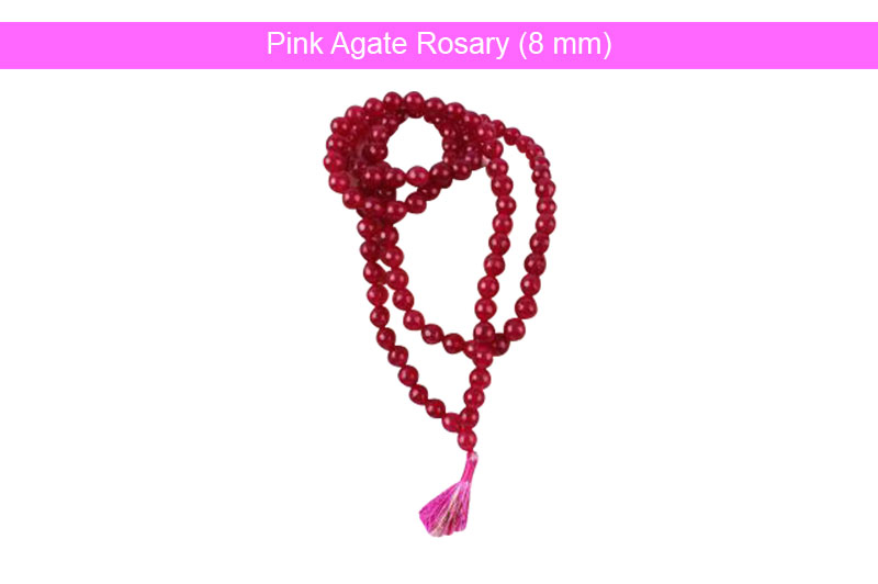 Pink Agate Rosary (8 mm) - GMMLAG022-1