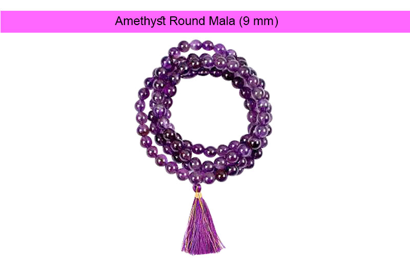  Amethyst Round Mala (9 mm)-GMMLAM013-1