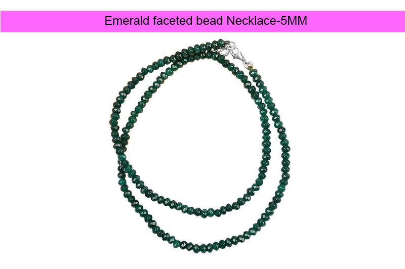 Emerald faceted bead Necklace-GMMLER001-1