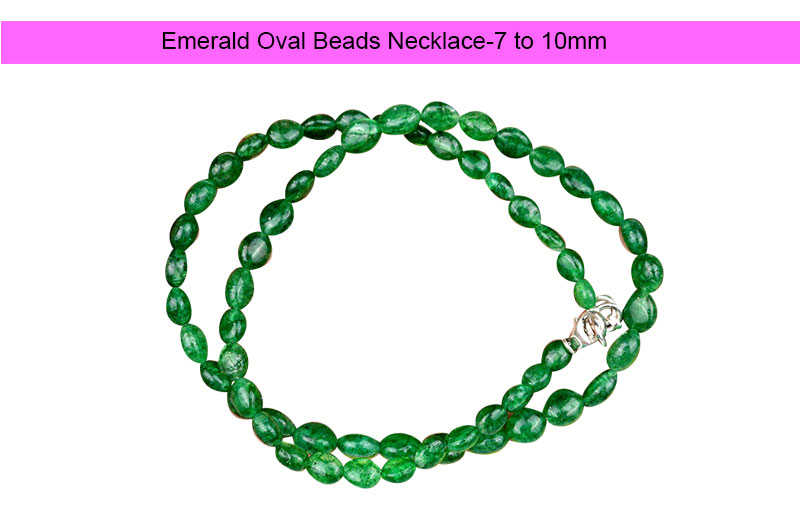 Emerald Oval Beads Necklace-GMMLER002-1