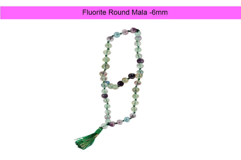 Fluorite Round Mala (6 mm)-GMMLFR001-1