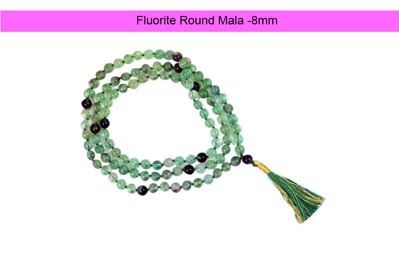 Fluorite Round Mala (8 mm)-GMMLFR002-1