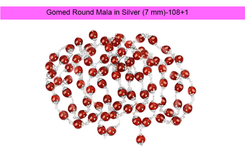 Gomed Round Mala in Silver (7 mm)-GMMLGH005-1