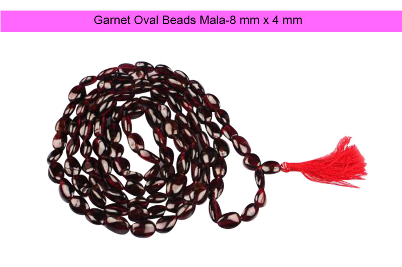 Garnet Oval Beads Mala-GMMLGN002-1