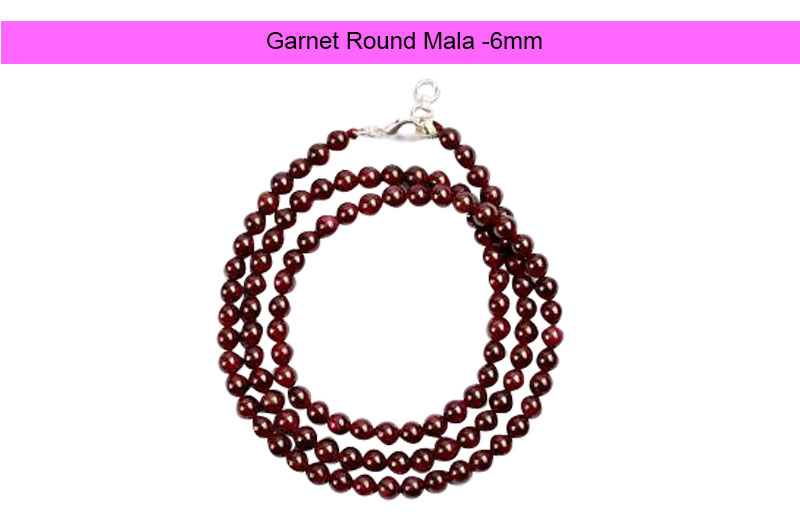 Garnet Round Mala (6 mm)-GMMLGN003-1