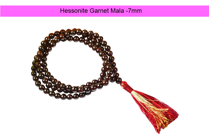 Hessonite Garnet Mala 108 + 1 Beads-GMMLGN004-1